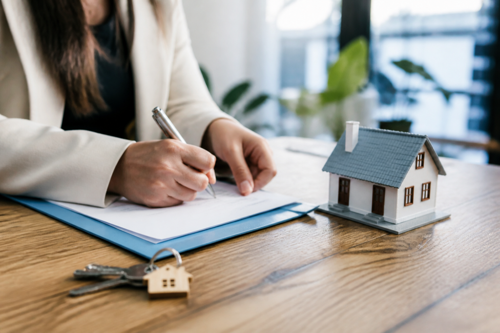 Cle maison et acte vente signe